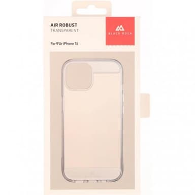 Black Rock iPhone 15 Deksel Air Robust Case Transparent