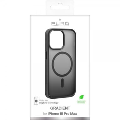 Puro iPhone 15 Pro Max Deksel Gradient MagSafe Svart