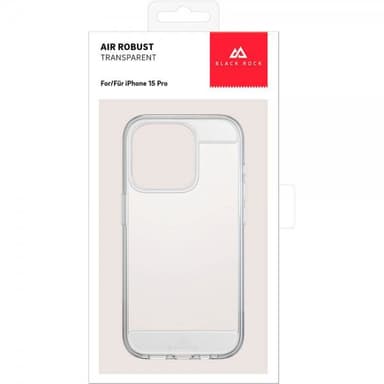 Black Rock iPhone 15 Pro Deksel Air Robust Case Transparent