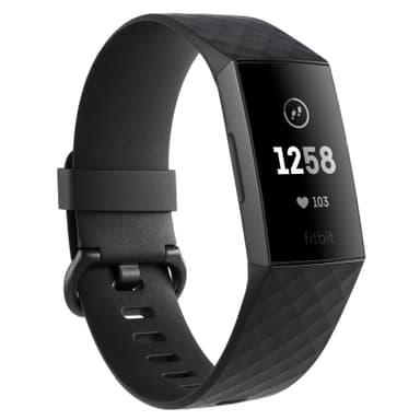 Fitbit Charge 3 aktivitetsarmbånd (sort/grafittaluminium)