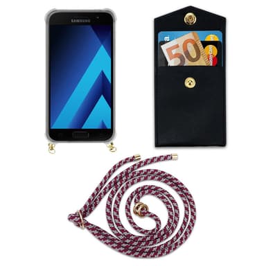 Samsung Galaxy A3 2017 Deksel med Halskjede (rød)
