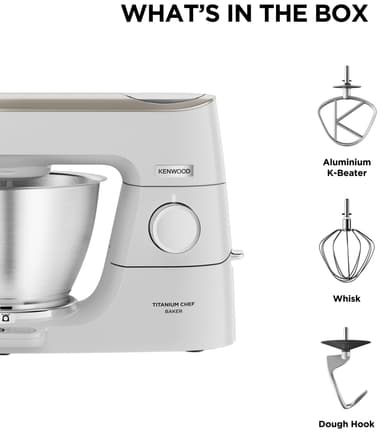 Kenwood Titanium Chef Baker kjøkkenmaskin KVC65.001WH (hvit)