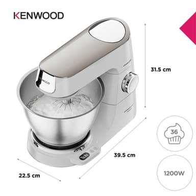 Kenwood Titanium Chef Baker kjøkkenmaskin KVC65.001WH (hvit)