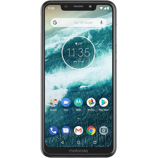 Motorola One smarttelefon (hvit)