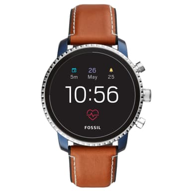 Fossil Q Explorist Gen. 4 smartklokke (stål/blå/lys brun)