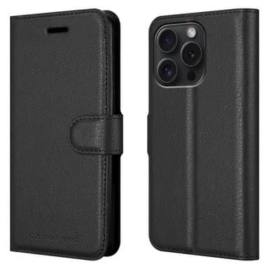 iPhone 15 PRO MAX lommebokdeksel etui (Svart)