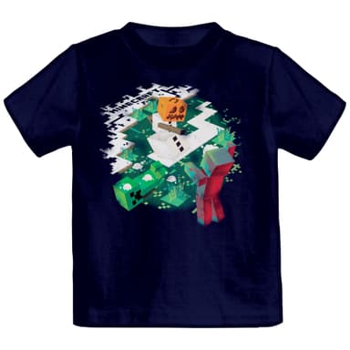 T-skjorte barn Minecraft - Snowball Fight srt (9-10 år)