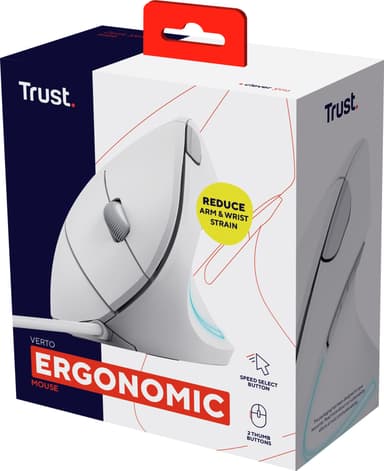 Trust Verto vertikal mus (hvit)
