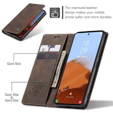 CASEME Lommebok-deksel Samsung Galaxy S23 FE - Kaffe