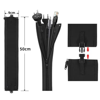 Cord Organizer System Kabelhåndteringshylse med spenne 4-delt