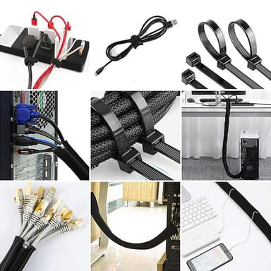 Cord Organizer System Kabelhåndteringshylse med spenne 4-delt