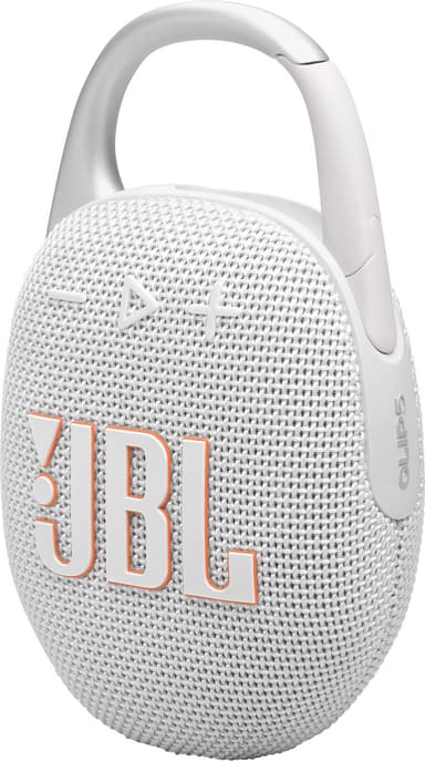 JBL Clip 5 bærbar høyttaler (hvit)
