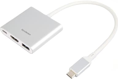 Sandstrøm 3-i-1 USB-C hub