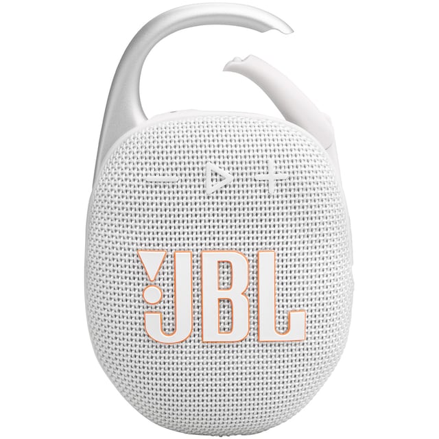 JBL Clip 5 bærbar høyttaler (hvit)