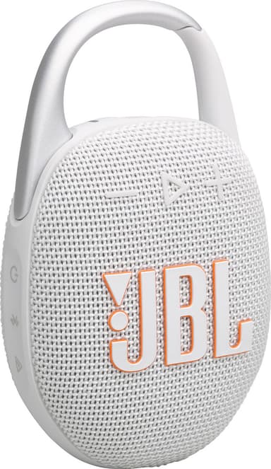 JBL Clip 5 bærbar høyttaler (hvit)
