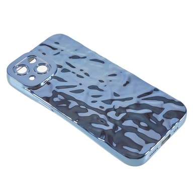 Til iPhone 15 TPU-deksel Elektrobelagt Rynket - Blå
