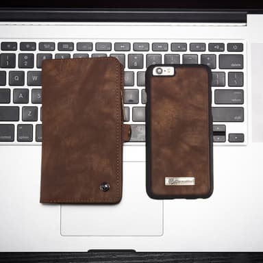 CASEME iPhone 6s 6 Retro Split Lommebok-deksel i Lær - Kaffe