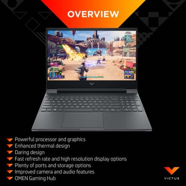 HP Victus 15 R5-5/8/512/RTX3050Ti/144Hz bærbar gaming-PC