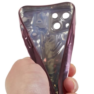 Til iPhone 15 TPU-deksel Elektrobelagt Rynket - Rosa