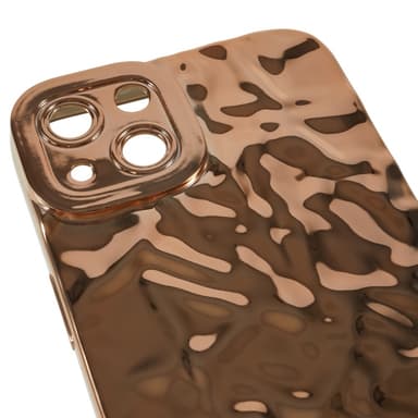 Til iPhone 15 TPU-deksel Elektrobelagt Rynket - Gull