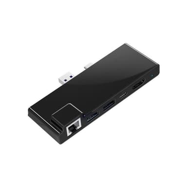 NÖRDIC USB 7-ports dockingstasjon for MicroSoft Surface Pro7 1xHDMI4k30Hz 2xUSB-A 5Gbps 1xUSB-C PD87W 1xRJ45 LAN og 1xTF og 1xSD