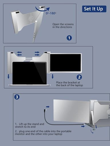 NÖRDIC Bærbar 14"" LCD-skjerm for bærbare datamaskiner 14-17,3"" FHD 1080P IPS med USB-C og Mini HDMI-port,