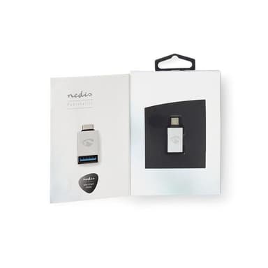 Nedis USB-C™ Adapter | USB 3.2 Gen 1 | USB-C™ Hann | USB-A Hun | 5 Gbps | Rund | Nikkel belagt | Sølv | Deksel Vindusboks