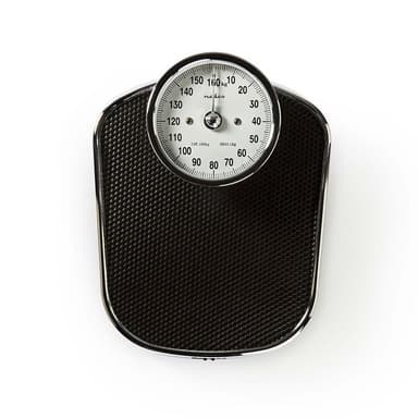 Nedis Personvekt | Analog | Sort | Gummi | Anti skli veieplatform | Maksimal vekttrykk: 160 kg