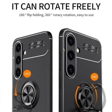 Samsung Galaxy S24+ TPU Deksel Med Fingerring - Svart
