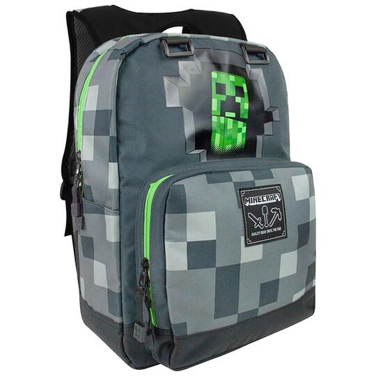 Minecraft Creepy Creeper ryggsekk (grå)