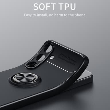 Samsung Galaxy S24+ TPU Deksel Med Fingerring - Svart