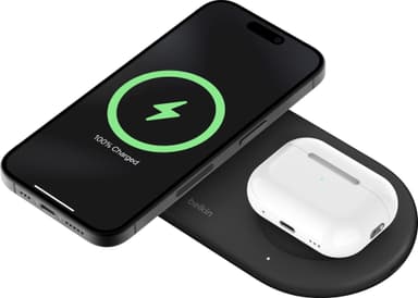 Belkin BoostCharge Pro 2i1 Magnetic Qi2 trådløs lader (sort)