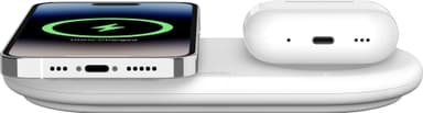 Belkin BoostCharge Pro 2i1 Magnetic Qi2 trådløs lader (hvit)