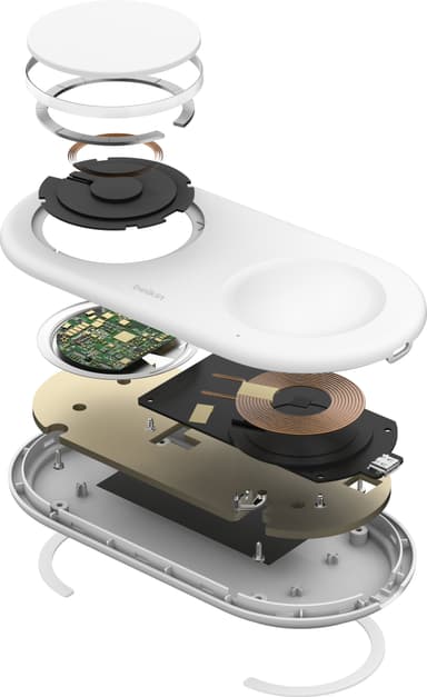 Belkin BoostCharge Pro 2i1 Magnetic Qi2 trådløs lader (hvit)