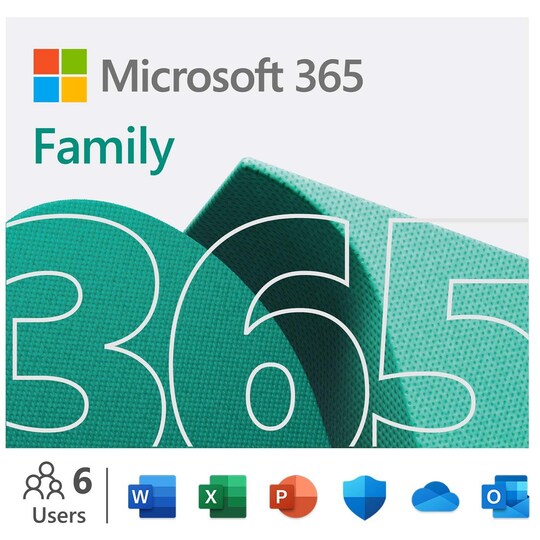 Microsoft 365 Family 15 måneder (digital nedlastning)
