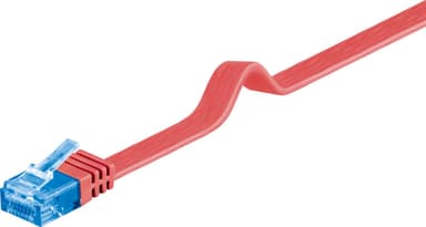 CAT 6A flat-patch kabel U/UTP, rød