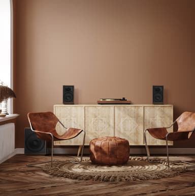Klipsch ProMedia Heritage 2.1 høyttalersystem (valnøtt)