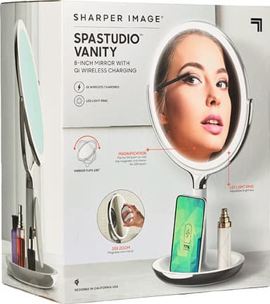 Sharper Image LED sminkespeil med trådløs lader P001307