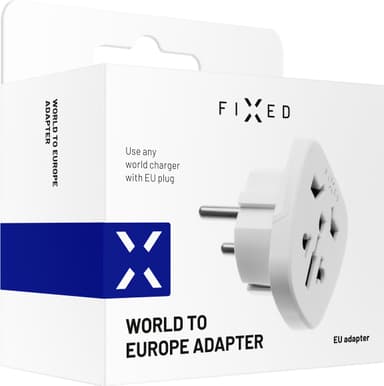 Fixed verden til EU reiseadapter (hvit)