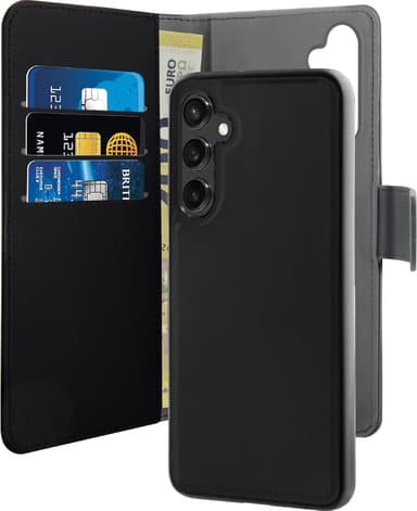 Puro 2-i-1 Samsung Galaxy A55 lommebokdeksel (sort)