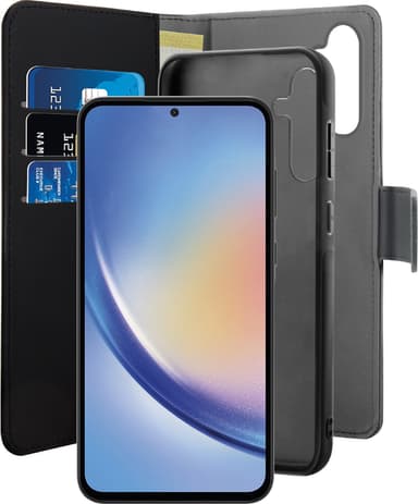 Puro 2-i-1 Samsung Galaxy A35 lommebokdeksel (sort)