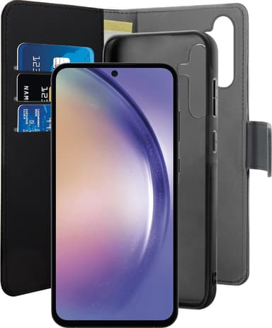 Puro 2-i-1 Samsung Galaxy A55 lommebokdeksel (sort)