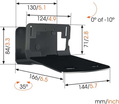 Vogels 3205 Universal brakett for høyttaler (hvit)