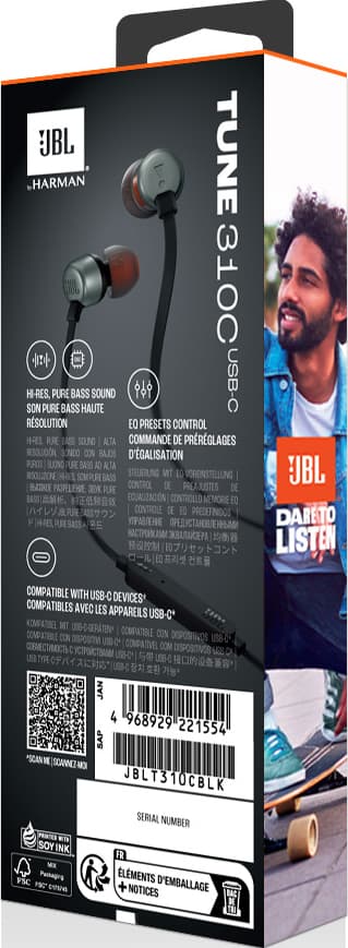 JBL Tune 310 USB C øreplugger (sort)