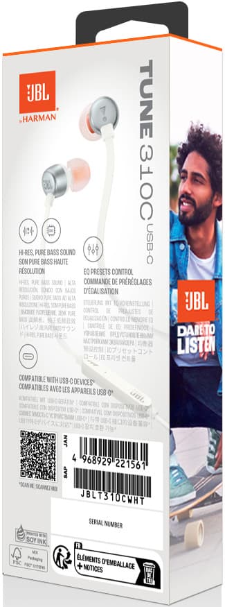 JBL Tune 310 USB C øreplugger (hvit)