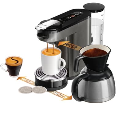 Senseo Switch 3in1 kaffemaskin Base+ HD6597/50 (titan)