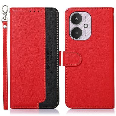 KHAZNEH Lommebok-deksel til Xiaomi Redmi 13C - Rød-Svart