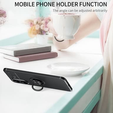 Til Xiaomi Redmi 13C Hybrid-veske Fingerring Metallplate
