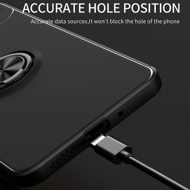 Til Xiaomi Redmi 13C Hybrid-veske Fingerring Metallplate