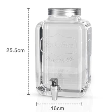 Drikkedispenser 4 L med kran Glassbeholder